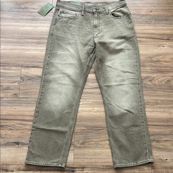 Goodfellow Olive Brown Relaxed Fit Total Flex Denim Jeans - Picture 8 of 8